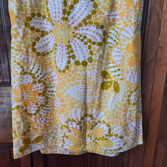 J. Crew 100% Cotton Golden Yellow Floral Sleeveless Tank Mini Dress 93618 Size 6 - Picture 11 of 12
